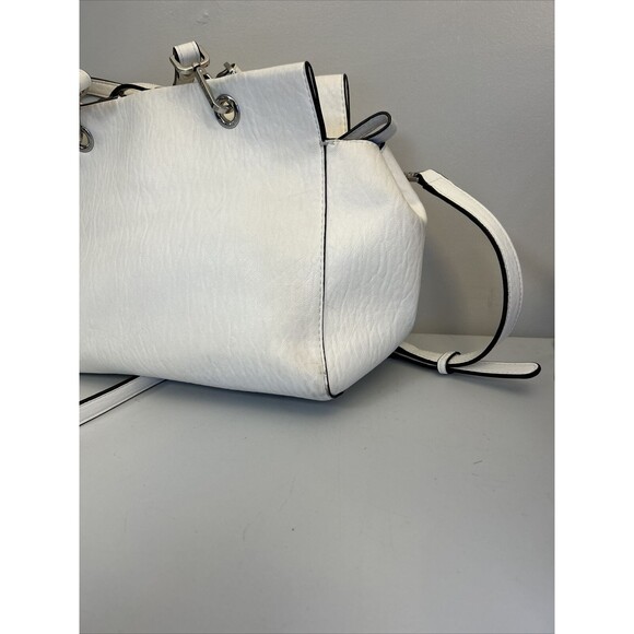 Calvin Klein White Satchel Handbag Silver Hardware Purse - Picture 10 of 15